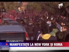 Protestatarii s-au luat la bataie cu politistii in centrul orasului New York