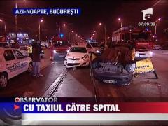 Taximetru rasturnat in Capitala