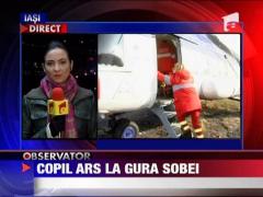 Copil ars la gura sobei