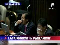 Substante lacrimogene in Parlamentul din Coreea de Sud