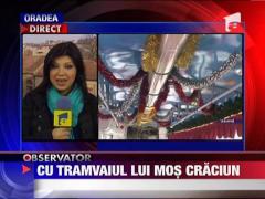 Copiii din Arad se plimba cu tramvaiul lui  Mos Craciun