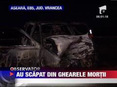 Accident spectaculos pe E85