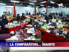 Inghesuiala mare in piete si in magazine