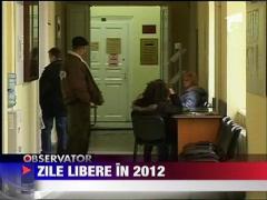 Zile libere in 2012