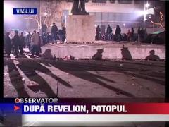 Tone de gunoaie si artificii dupa petrecerea de Revelion