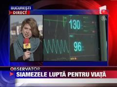 Siamezele internate la Spitalul Grigore Alexandrescu continua lupta pentru viata