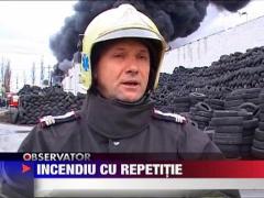 Incendiu imens la o fabrica de cauciucuri