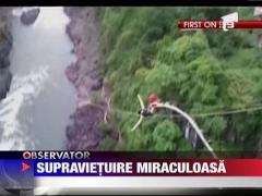 A cazut in gol in timp ce facea bungee jumping