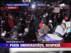 Suporterii au intrat pasnic in Piata Universitatii