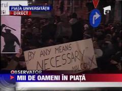 Suporterii scandeaza: "Represiunea naste violenta"