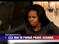 Michelle Obama si-a masurat fortele intr-o campanie antiobezitate