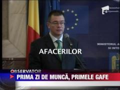 Prima zi de mandat, primele gafe