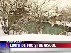 Iarna a lovit in casa unei batrane si cu foc si cu viscol