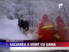 Un barbat a fost salvat cu o sanie trasa de un cal