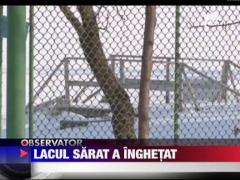 Lacul Sarat de langa Braila a inghetat
