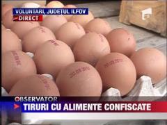 Tiruri cu alimente confiscate