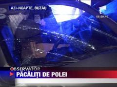 Accidente din cauza poleiului in Buzau