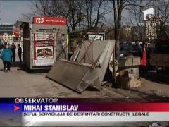 Primaria Capitalei a demolat chioscurile ridicate ilegal in zona Piata Unirii
