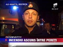 Incendiu la o vila din Bistrita