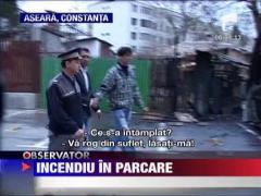 O masina din Constanta a luat foc in parcare