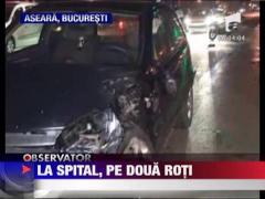 Un sofer din Capitala era sa bage in mormant un motociclist