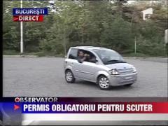 Permis obligatoriu pentru scuter