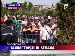 Taximetristii, protest in fata Palatului Parlamentului ‎