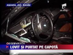 Accident grav la Bacau: Trupul unui barbat a fost purtat 50 de metri pe capota unei masini