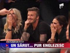Victoria si David Beckham, sarut pasional
