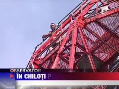 Un barbat ameninta ca se arunca de pe nocturna stadionului Nicolae Dobrin