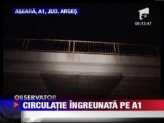 Circulatie ingreunata pe Autostrada Bucuresti - Pitesti