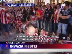 Strazile Bucurestiului, invadate de suporteri spanioli