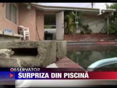S-au trezit cu masina in piscina