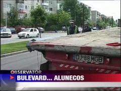 Accident provocat de o pata de ulei in Craiova