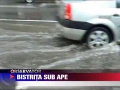 O furtuna de 15 minute a transformat orasul Bistrita intr-un oras al apelor