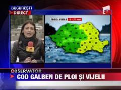Vreme rea si cod galben de furtuna in weekend