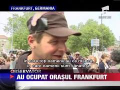 Protest impotriva austeritatii la Frankfurt