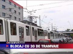 Blocaj cu treizeci de tramvaie