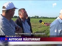 UPDATE! Autocar cu turisti, rasturnat. Un copil se afla in stare grava