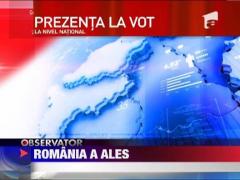 Prezenta la vot la nivel national a fost de 60%
