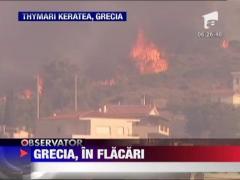 Incendii puternice de vegetatie in jurul Atenei
