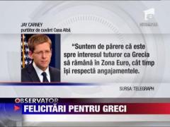 Cei mai importanti lideri ai lumii i-au felicitat pe greci
