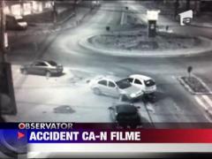 Accident ca-n filme, in centrul orasului Suceava
