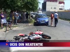 Un tanar motociclist, ucis din neatentie
