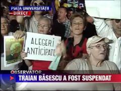 Hore in Piata Universitatii dupa anuntarea suspendarii presedintelui