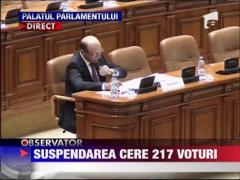Suspendarea lui Traian Basescu cere votul a 217 parlamentari