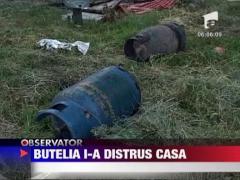 Curtea de Arges: Un batran a ramas pe drumuri, dupa ce explozia unei butelii i-a distrus casa