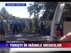 Autocar cu turisti sarbi, rasturnat la Mehedinti!