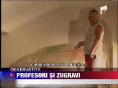 Profesorii unui liceu din Targu Mures si-au zugravit singuri scoala