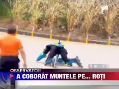 Un francez a coborat in timp record muntele Tianmen din China